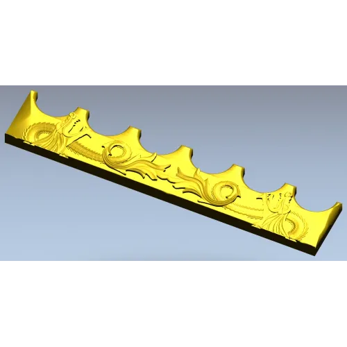 Mermaid Frieze STL - High-Relief Decorative Panel for CNC