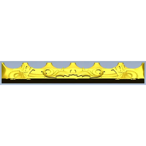 Mermaid Frieze STL - High-Relief Decorative Panel for CNC
