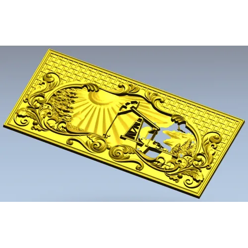 Sunrise Pumpjack decorative panel - STL for CNC