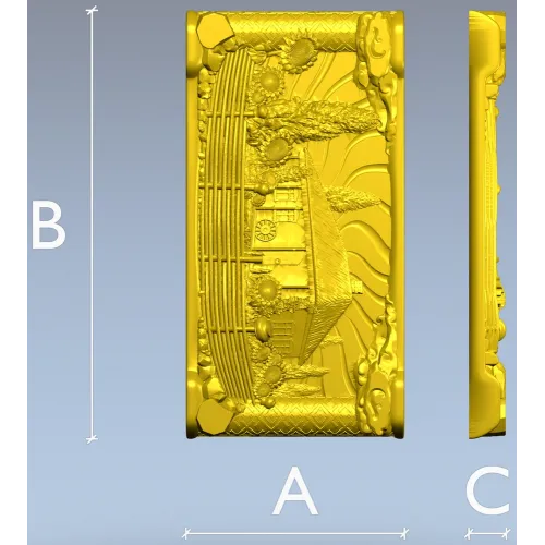 Деревенская усадьба с подсолнухами - 3D панно STL для ЧПУ