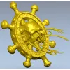 Skull at the Helm - 3D STL model for CNC carving