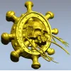 Skull at the Helm - 3D STL model for CNC carving