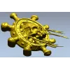 Skull at the Helm - 3D STL model for CNC carving