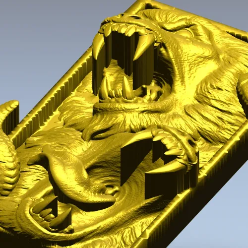 Барельеф "Двуглавый Рык" - 3D модель STL для ЧПУ
