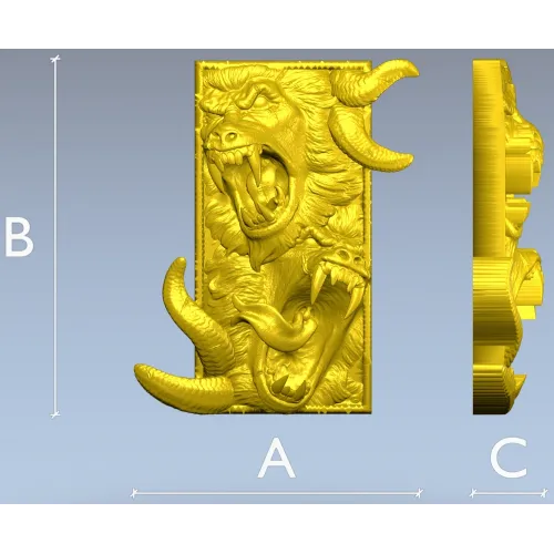 Барельеф "Двуглавый Рык" - 3D модель STL для ЧПУ