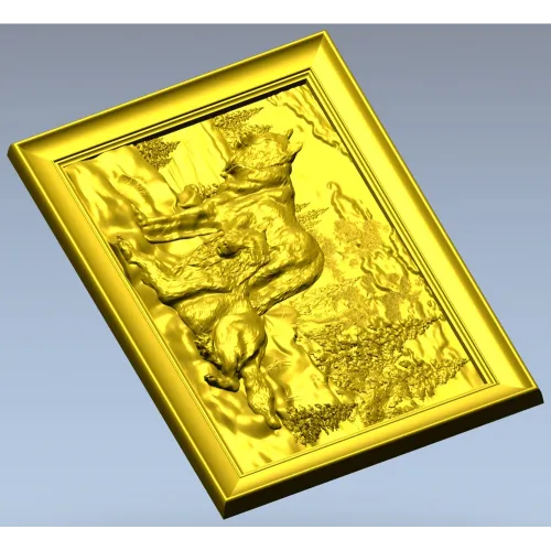 Forest Wolves Relief Panel - STL 3D Model for CNC