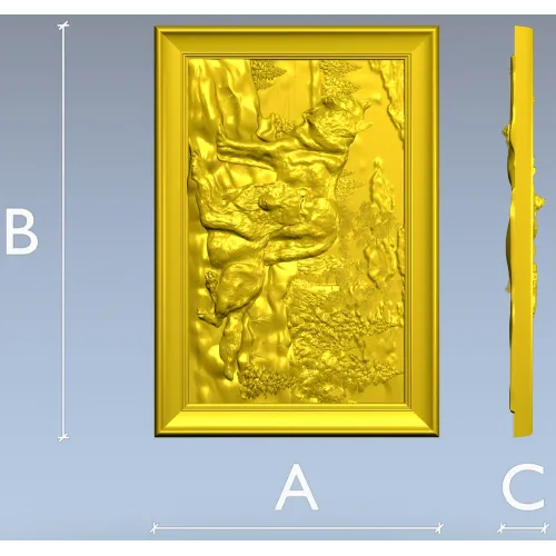 Forest Wolves Relief Panel - STL 3D Model for CNC