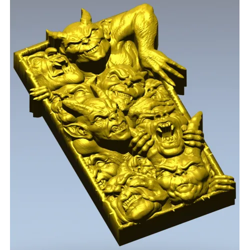 Панно "Ликование демонов" - 3D модель STL для ЧПУ