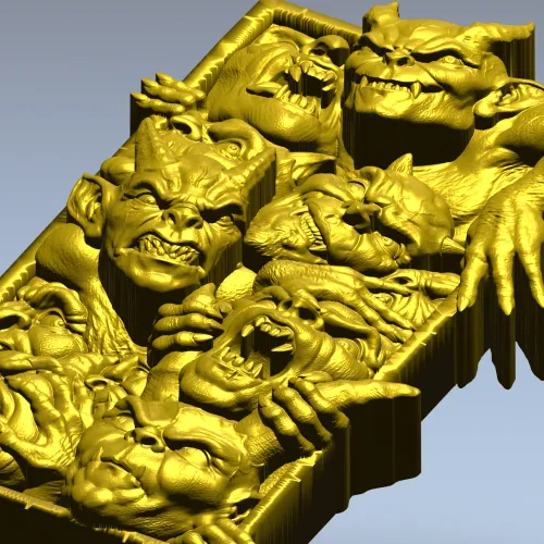 Панно "Ликование демонов" - 3D модель STL для ЧПУ