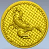 Scorpio medallion 3D model (STL) for CNC routing