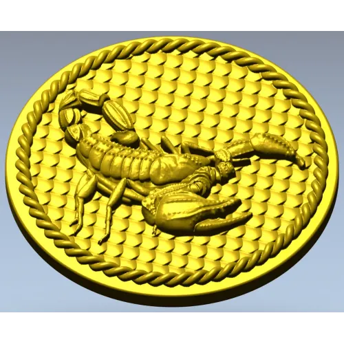 Scorpio medallion 3D model (STL) for CNC routing