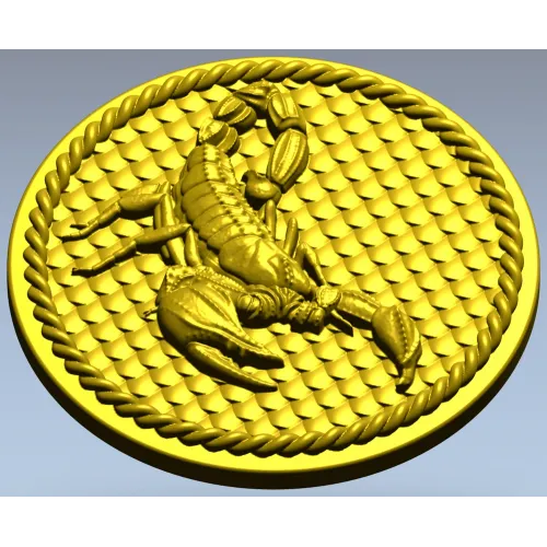 Scorpio medallion 3D model (STL) for CNC routing