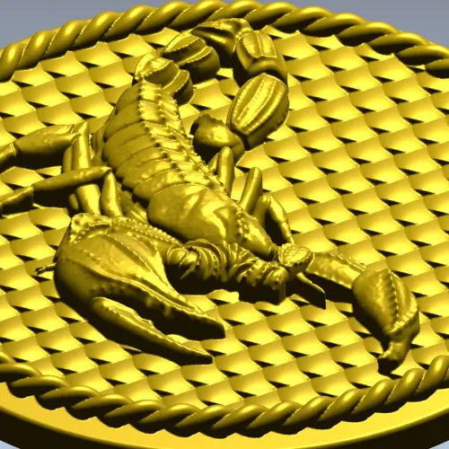 Scorpio medallion 3D model (STL) for CNC routing