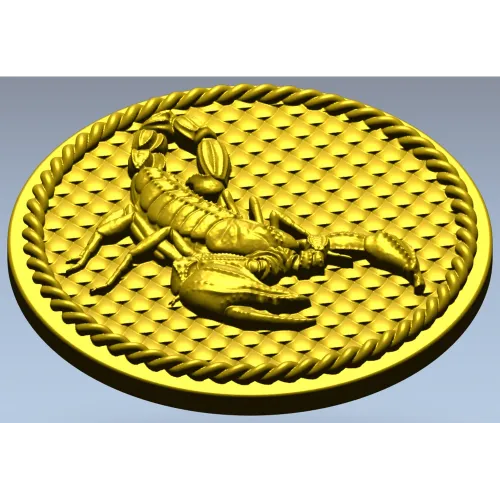 Scorpio medallion 3D model (STL) for CNC routing