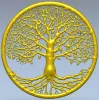 Tree of Life Round Medallion - STL 3D Model for CNC
