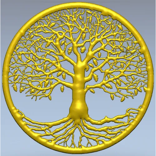 Tree of Life Round Medallion - STL 3D Model for CNC
