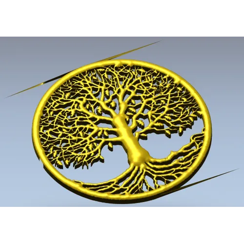 Tree of Life Round Medallion - STL 3D Model for CNC