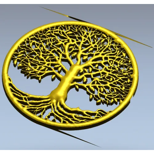 Tree of Life Round Medallion - STL 3D Model for CNC