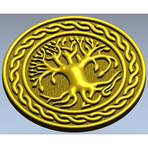 Celtic Tree of Life round medallion STL for CNC