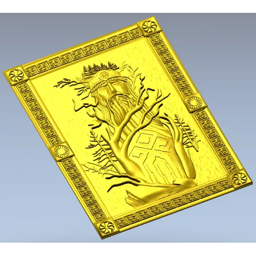 Slavic Leshy high-relief panel STL for CNC