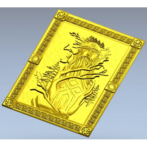 Slavic Leshy high-relief panel STL for CNC