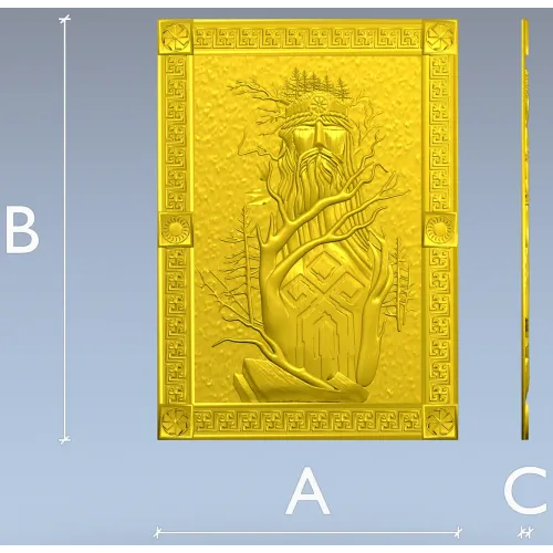 Slavic Leshy high-relief panel STL for CNC