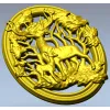 3D модель STL - овальное панно с оленями для ЧПУ