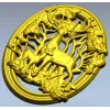 3D модель STL - овальное панно с оленями для ЧПУ
