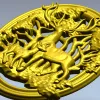3D модель STL - овальное панно с оленями для ЧПУ
