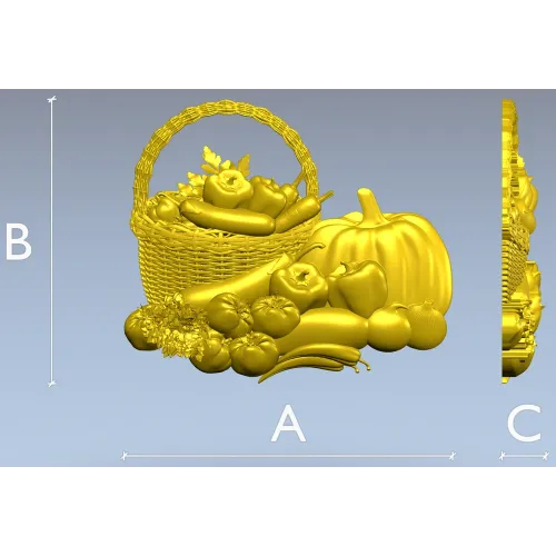 Корзина с овощами - 3D модель STL для ЧПУ фрезера