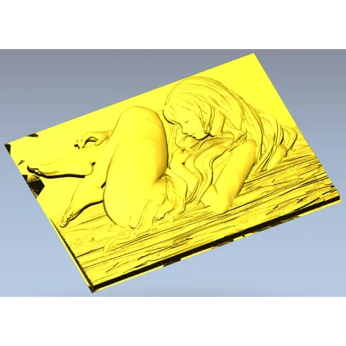 Барельеф "Расслабленная нимфа" - 3D модель STL для ЧПУ