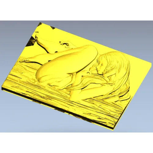 Барельеф "Расслабленная нимфа" - 3D модель STL для ЧПУ