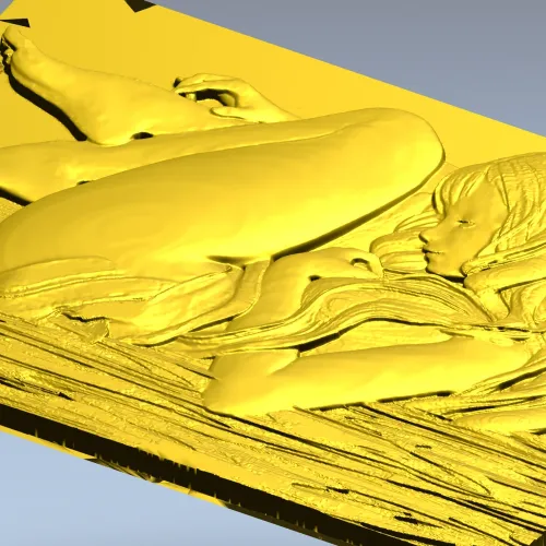Барельеф "Расслабленная нимфа" - 3D модель STL для ЧПУ