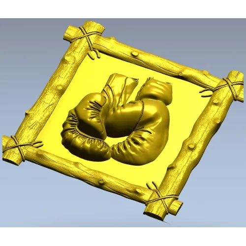 Боксерские перчатки в рамке - 3D модель STL для ЧПУ