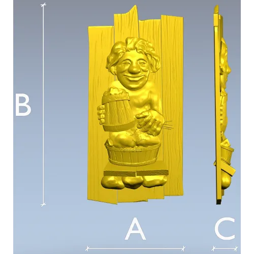 Банный балагур - 3D модель STL для ЧПУ (панно)