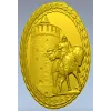 Медальон с рыцарем у башни - 3D модель STL для ЧПУ