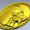 Медальон с рыцарем у башни - 3D модель STL для ЧПУ