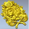 Барочный герб с львом и топорами - 3D модель STL для ЧПУ