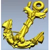 Sea Anchor with Moth - high-relief STL 3D model for CNC