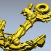 Sea Anchor with Moth - high-relief STL 3D model for CNC