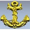 Sea Anchor with Moth - high-relief STL 3D model for CNC