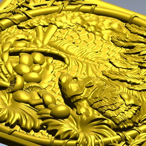 Forest Hedgehog Decorative Panel STL for CNC