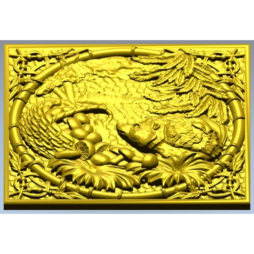 Forest Hedgehog Decorative Panel STL for CNC