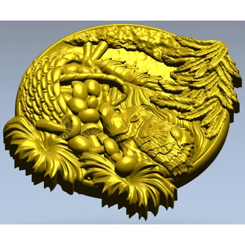 Ёжик в корзинке - 3D модель STL для ЧПУ, рельефный декоративный панно