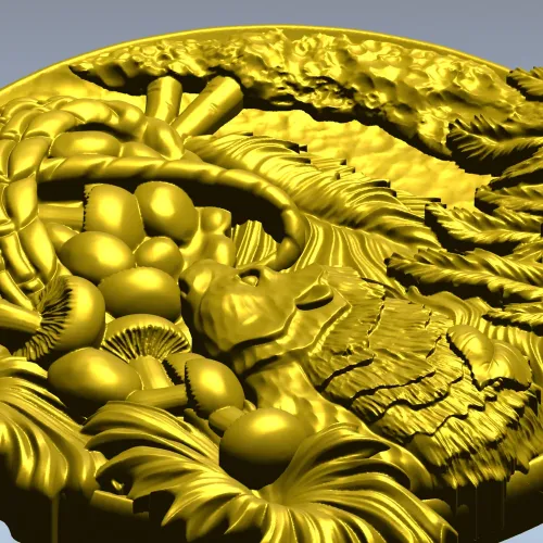 Ёжик в корзинке - 3D модель STL для ЧПУ, рельефный декоративный панно