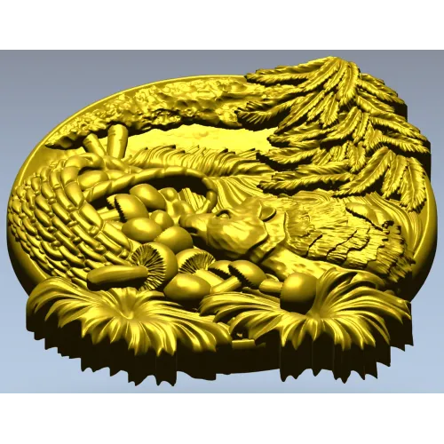 Ёжик в корзинке - 3D модель STL для ЧПУ, рельефный декоративный панно