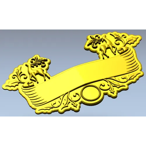 Ornate Deer Banner - STL 3D Model for CNC