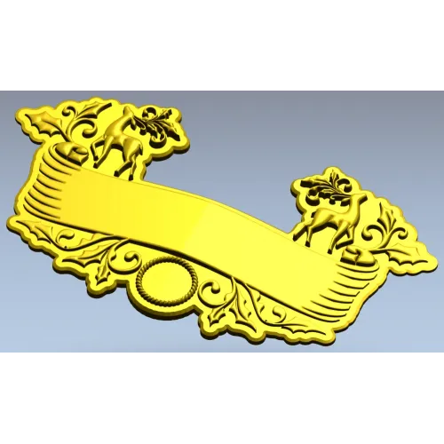 Ornate Deer Banner - STL 3D Model for CNC