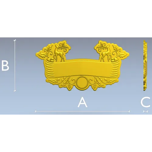 Ornate Deer Banner - STL 3D Model for CNC