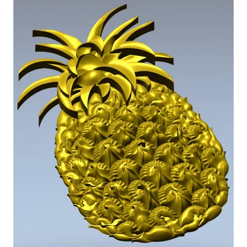 Pineapple Blossom Relief - STL 3D model for CNC milling